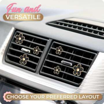 6 Pieces Daisy Car Decoration Flower Air Vent Clip Air Conditioning Outlet Clip Car Air Freshener Clip Car Interior Decor Charm Colorful Car Interior Accessories for Girls Women