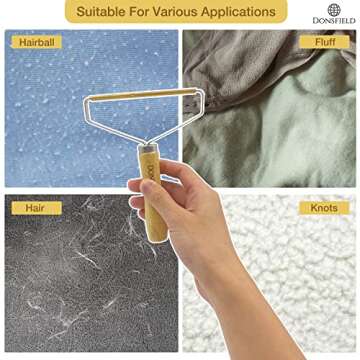 DONSFIELD Lint Remover – Reusable Lint Roller for Pet Hair, Dust, Fuzz – Portable Lint Remover for Carpets, Clothes, Furniture – Durable Copperhead Fabric Shaver Lint Cleaner (2 Pack)