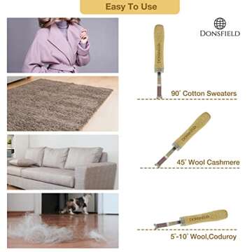 DONSFIELD Lint Remover – Reusable Lint Roller for Pet Hair, Dust, Fuzz – Portable Lint Remover for Carpets, Clothes, Furniture – Durable Copperhead Fabric Shaver Lint Cleaner (2 Pack)