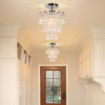 FRIXCHUR Small Crystal Chandelier - Stunning Raindrop Design