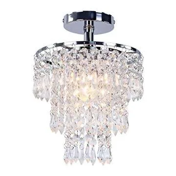FRIXCHUR Small Crystal Chandelier - Stunning Raindrop Design