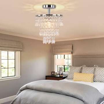 FRIXCHUR Small Crystal Chandelier - Stunning Raindrop Design
