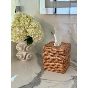 Stylish KOUBOO Rattan Tissue Box Cover for Home Decor