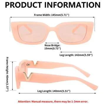 Trendy FEISEDY Small Rectangle Sunglasses for All