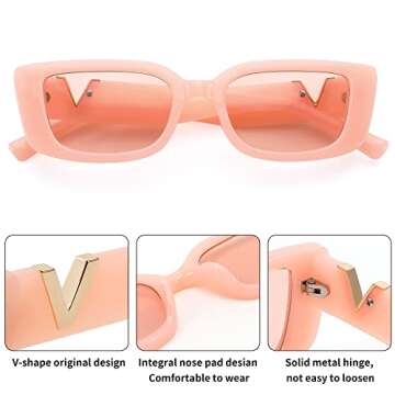 Trendy FEISEDY Small Rectangle Sunglasses for All