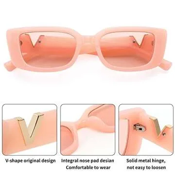 Trendy FEISEDY Small Rectangle Sunglasses for All