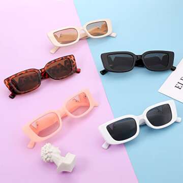 Trendy FEISEDY Small Rectangle Sunglasses for All