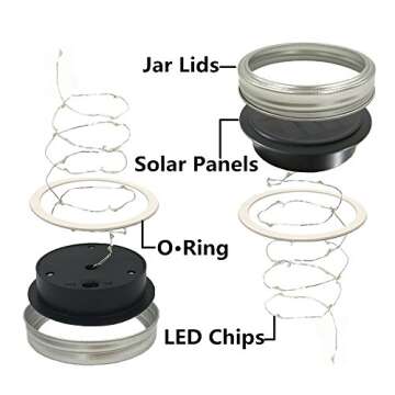 CHBKT Solar Mason Jar Lights 6-Pack for Outdoor Use