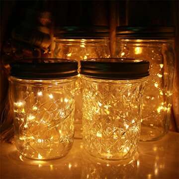 CHBKT Solar Mason Jar Lights 6-Pack for Outdoor Use