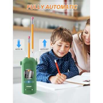 AFMAT Electric Pencil Sharpener for Colored Pencils 7-11.5mm, Fully Automatic Pencil Sharpener, Auto...