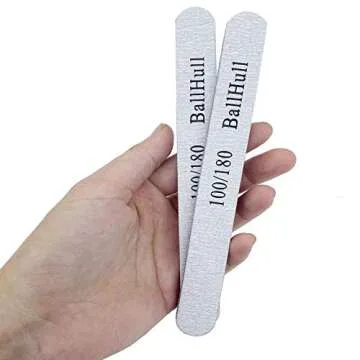 BallHull Nail File 100/180 Grit Fingernail Files Emery Boards for Nail DIY Acrylic Nails & False Nails & Natural Nails, 50 Pcs