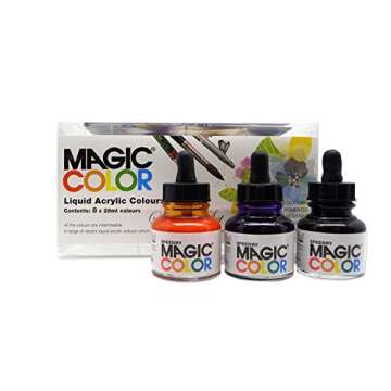 Magic Colour RS420850 Introductory Set 8 Bottles (28ml) of Liquid Acrylic Colour