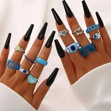 FAXHION 27 Pcs Gold Knuckle Rings Set for Women