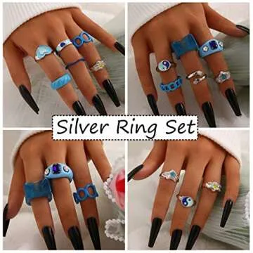 FAXHION 27 Pcs Gold Knuckle Rings Set for Women