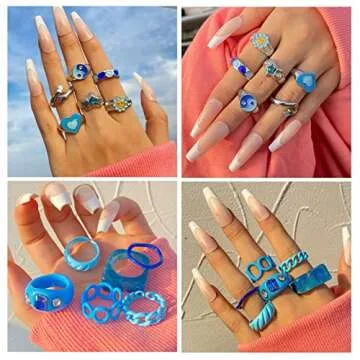 FAXHION 27 Pcs Gold Knuckle Rings Set for Women