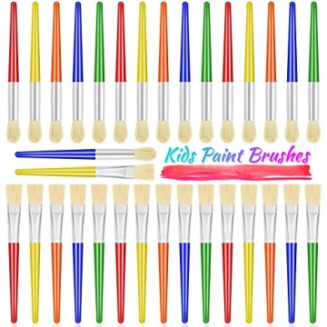 Anezus Kids Paint Brushes Set - 30 Colorful Brushes for Art Fun!