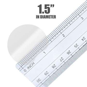 Performore Crystal Clear Transparent 1.5" Round Stickers, Envelope Tab Sealer and Retail Package Rou...