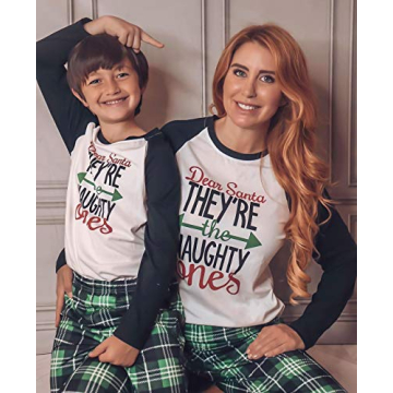 Family Christmas Pajamas Sets with Letter Print