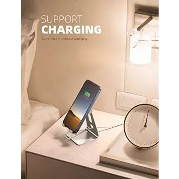 Lamicall Adjustable Cell Phone Stand, Desk Holder in Silver