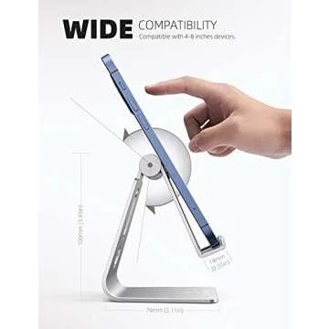 Lamicall Adjustable Cell Phone Stand, Desk Holder in Silver