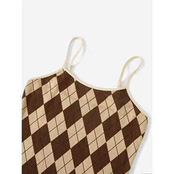 Verdusa Women's 2 Piece Outfit Sleeveless Bodycon Cami Dress with Crop Tee Top