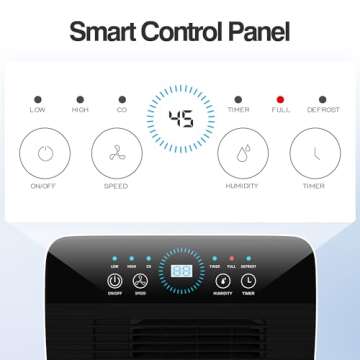 Humsure Dehumidifier 30 Pint 1500 Sq Ft, Dehumidifiers For Home, Dehumidifier With Drainage Hose In Basement Bathroom And Bedroom, Intelligent Humidity Control With 24 Hour Drying Timer