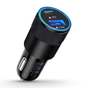 AILKIN 30W PD USB C Car Charger - Dual Port Fast Charging Adapter for iPhone, Samsung, LG and More