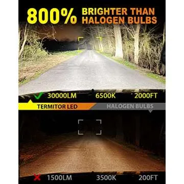 Termitor H4/9003/HB2 LED Bulbs - 800% Brighter, Long Life, Easy Install, Pack of 2