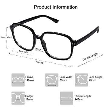 Stylish SOJOS Square Blue Light Blocking Glasses for Women