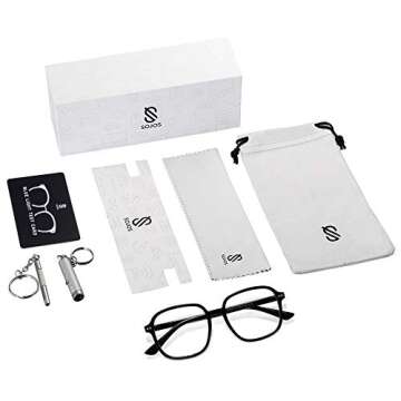 Stylish SOJOS Square Blue Light Blocking Glasses for Women