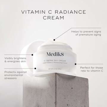 Medik8 C-Tetra Day Cream - Lipid Vitamin C Face Cream - Hydrates, Smoothens and Brightens - Luminous and Lightweight Face Moisturizer - 1.7 oz