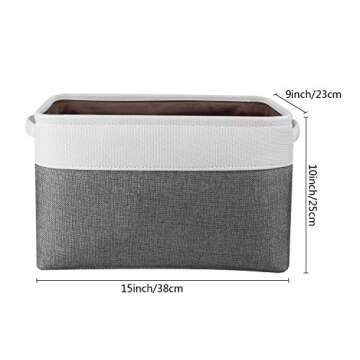 Awekris Large Storage Basket Bin Set [3-Pack] Storage Cube Box Foldable Canvas Fabric Collapsible Organizer With Handles For Home Office Closet Toys Clothes Kids Room Nursery