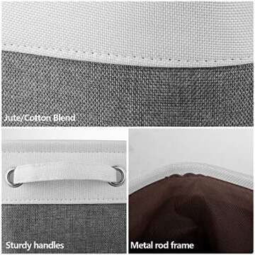 Awekris Large Storage Basket Bin Set [3-Pack] Storage Cube Box Foldable Canvas Fabric Collapsible Organizer With Handles For Home Office Closet Toys Clothes Kids Room Nursery