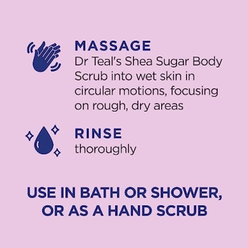 Dr Teal's Shea Sugar Body Scrub - 3 Pack for Smooth Skin
