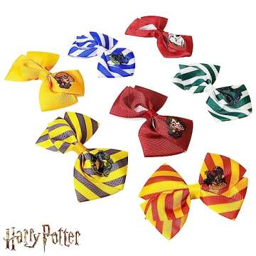 LUV HER Harry Potter Hair Bows - 7 Pcs 4 Inch Bundle - Hair Accessories Gift Set for Girls - Alligat...