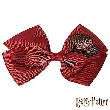LUV HER Harry Potter Hair Bows - 7 Pcs 4 Inch Bundle - Hair Accessories Gift Set for Girls - Alligator Clips - Ages 3 +
