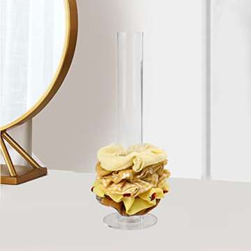 Clear Scrunchie Holder Stand, Acrylic Hair Ties Organizer for Teen Girls Gifts