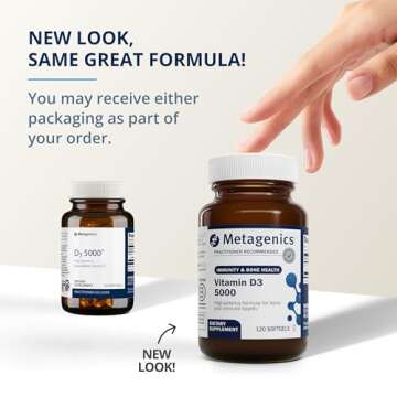 Metagenics Vitamin D3 5000 - for Immune Support, Bone Health & Heart Health* - High Potency Vitamin D - Non-GMO - Gluten-Free - 120 Softgels