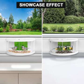 BAIAPEY Window Bird Feeder for 180° Viewing and Joy