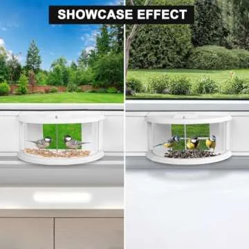 BAIAPEY Window Bird Feeder for 180° Viewing and Joy