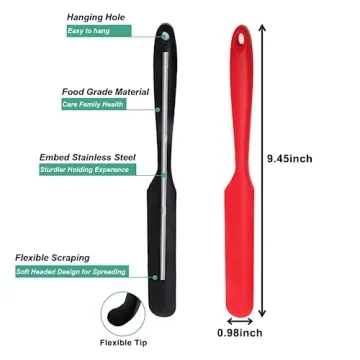 Heat Resistant Silicone Jar Spatulas Set BPA-Free 2Pcs