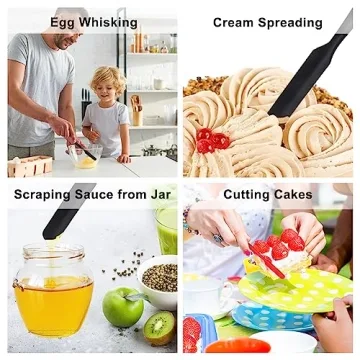Heat Resistant Silicone Jar Spatulas Set BPA-Free 2Pcs
