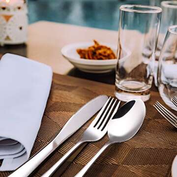 Aosbos Silverware Set 21-Piece Flatware Set for 4 - Elegant Stainless Steel Utensils for Everyday Di...
