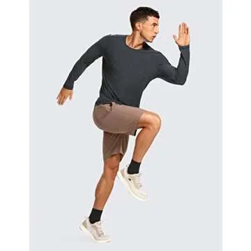 CRZ YOGA Men's Lightweight Long Sleeve T-Shirt for Everyday Comfort