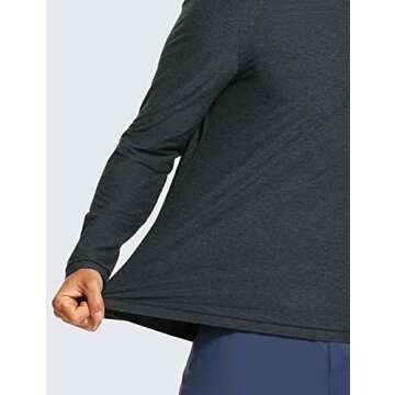 CRZ YOGA Men's Lightweight Long Sleeve T-Shirts Slim Fit Crew Neck Quick Dry Soft Athletic Workout Tee Tops