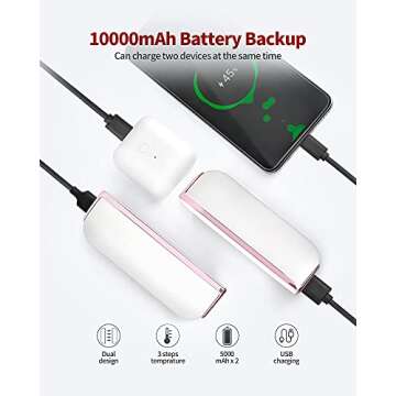 HONEVER Hand Warmer Rechargeable, Reusable Electric Hand Warmer Power Bank, for Outdoors, Golf, Camping, Warm Gifts for Women (2 Pack 5000mAh Separable Magnetie)…