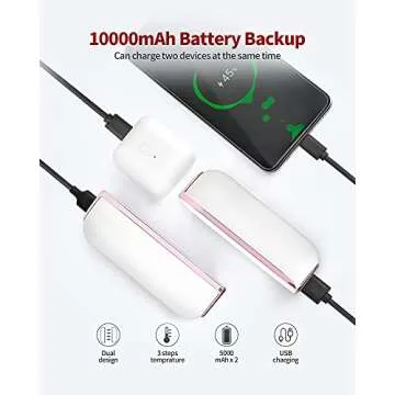 HONEVER Hand Warmer Rechargeable, Reusable Electric Hand Warmer Power Bank, for Outdoors, Golf, Camping, Warm Gifts for Women (2 Pack 5000mAh Separable Magnetie)…