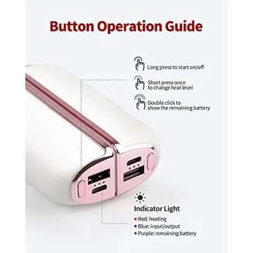 HONEVER Hand Warmer Rechargeable, Reusable Electric Hand Warmer Power Bank, for Outdoors, Golf, Camping, Warm Gifts for Women (2 Pack 5000mAh Separable Magnetie)…