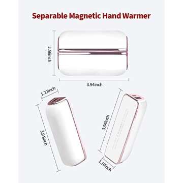 HONEVER Hand Warmer Rechargeable, Reusable Electric Hand Warmer Power Bank, for Outdoors, Golf, Camping, Warm Gifts for Women (2 Pack 5000mAh Separable Magnetie)…