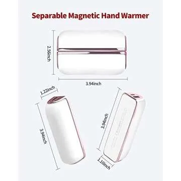 HONEVER Hand Warmer Rechargeable, Reusable Electric Hand Warmer Power Bank, for Outdoors, Golf, Camping, Warm Gifts for Women (2 Pack 5000mAh Separable Magnetie)…